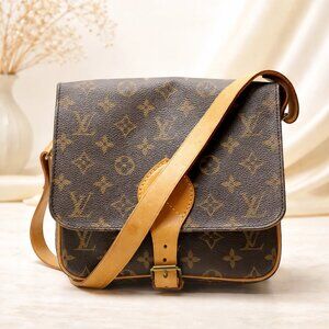 Louis Vuitton Cartouchiere MM Monogram Crossbody Bag Vintage Authentic LV Bag